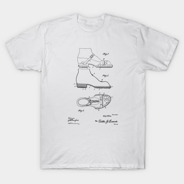 Roofer's Shoe Vintage Patent Hand Drawing T-Shirt by TheYoungDesigns